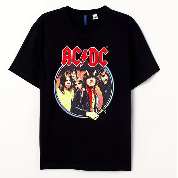 AC/DC Highway to Hell metal rock H&M Official T-Shirt L runs big NWT - Picture 3 of 4